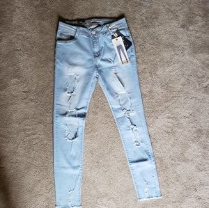 Skinny high rise jeans